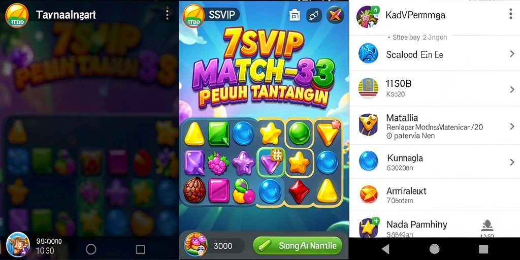 Gambar menunjukkan gameplay seru permainan Match-3 7SVIP.