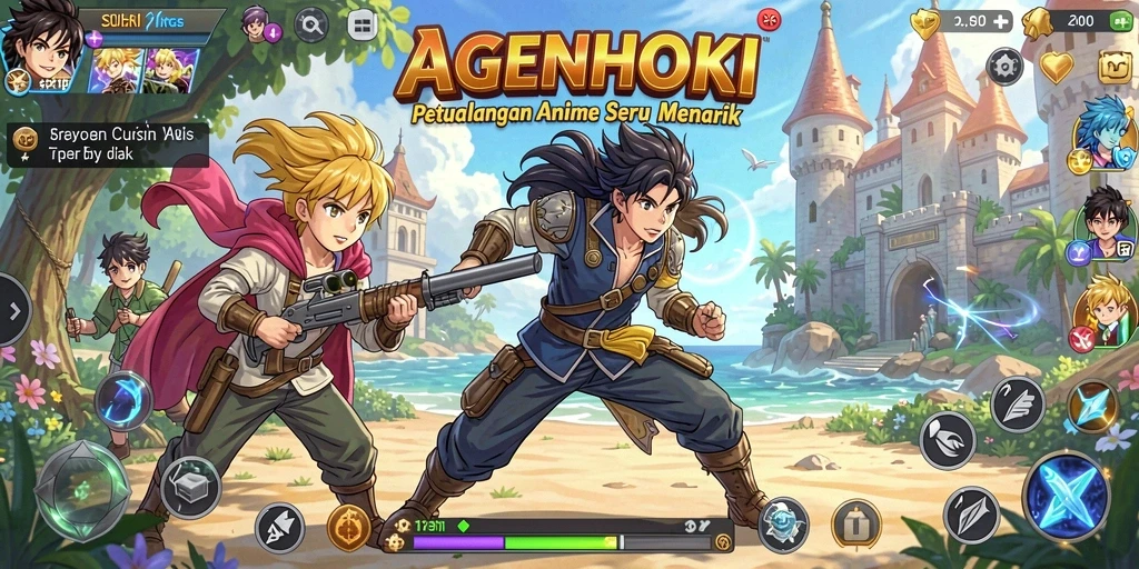 Gameplay AGENHOKI yang penuh aksi dan karakter Anime yang menarik.