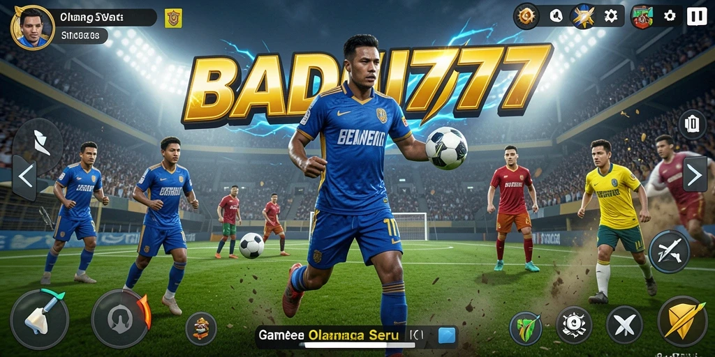 Screenshot menampilkan aksi seru dalam permainan olahraga BADAI777.