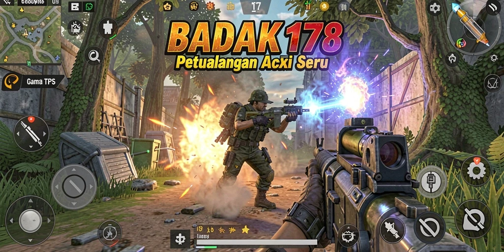 Tampilan gameplay seru badak178 dengan pertempuran intens.