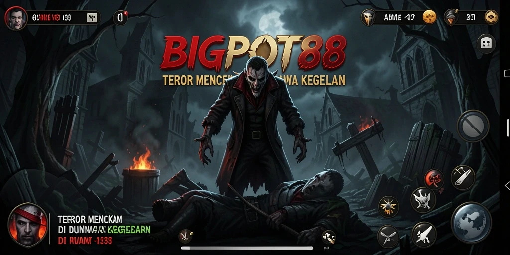 Screenshot utama BIGPOT88 menampilkan suasana mencekam di tengah kegelapan.