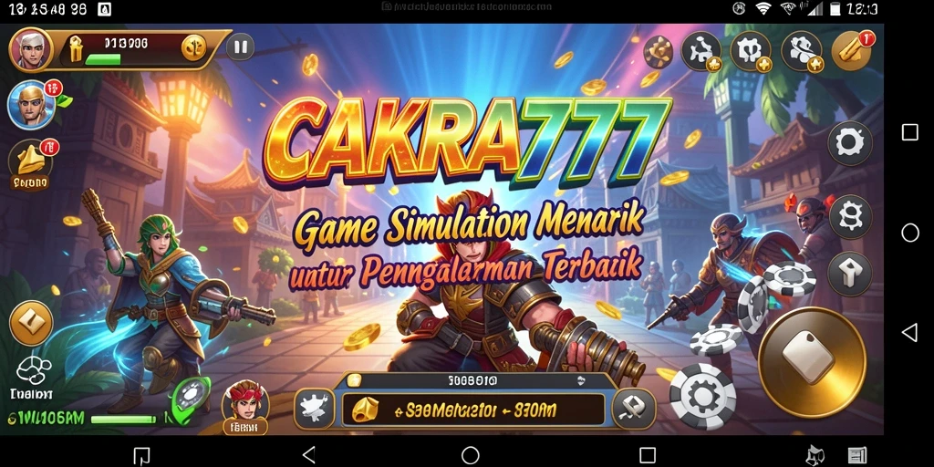 Tampilan gameplay menarik dari CAKRA777 dengan lingkungan yang kaya.
