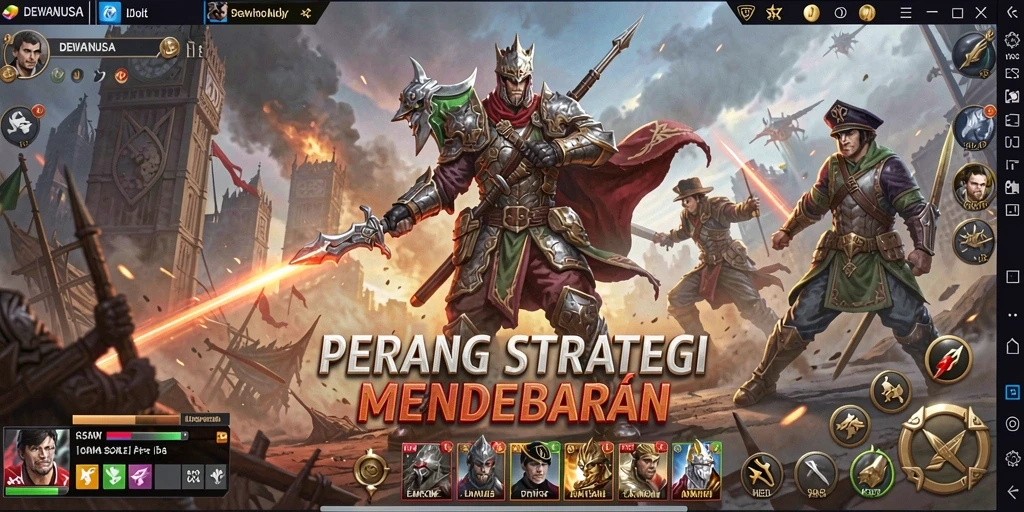 Tampilan gameplay DEWANUSA yang intens dan penuh strategi.