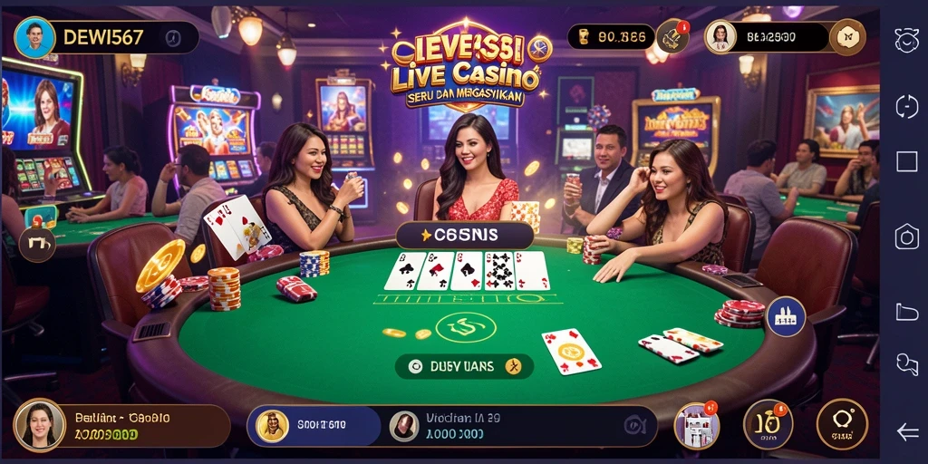 Tampilan gameplay Live Casino yang menegangkan di DEWI567.
