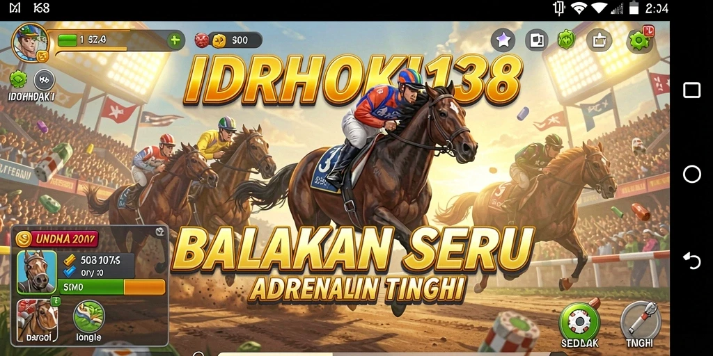 Tampilan gameplay seru dalam balapan IDRHOKI138.
