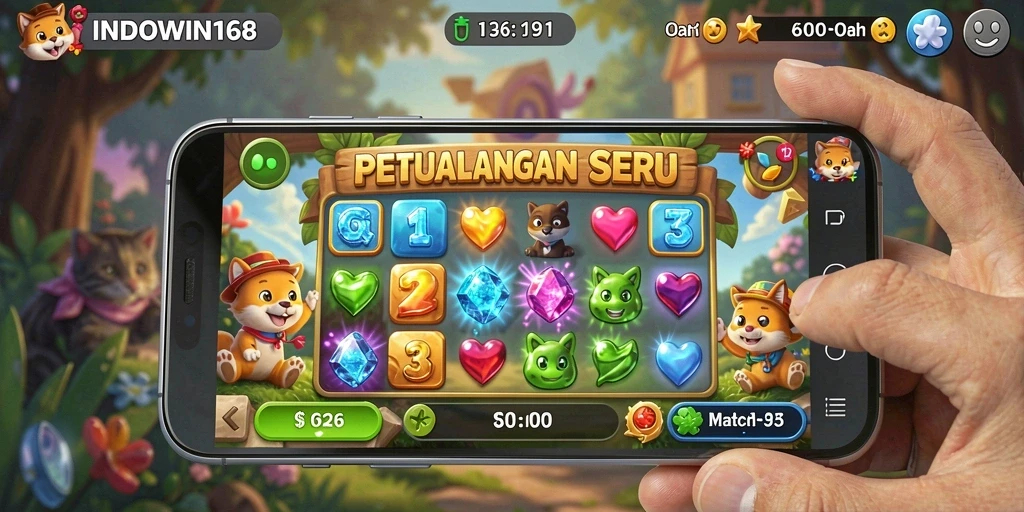 Tampilan gameplay seru dalam INDOWIN168 yang penuh warna.