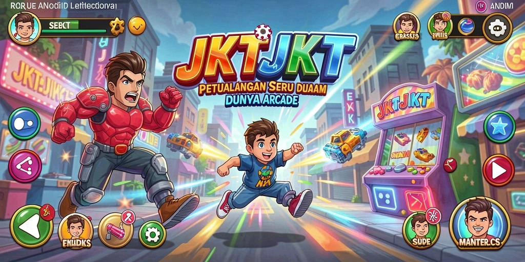 Tangkapan layar dari JKTJKT menampilkan karakter dalam aksi gameplay yang seru.