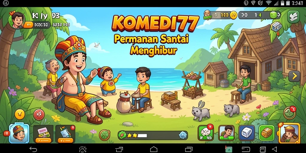 Tampilan gameplay KOMEDI77 yang penuh warna dan seru.