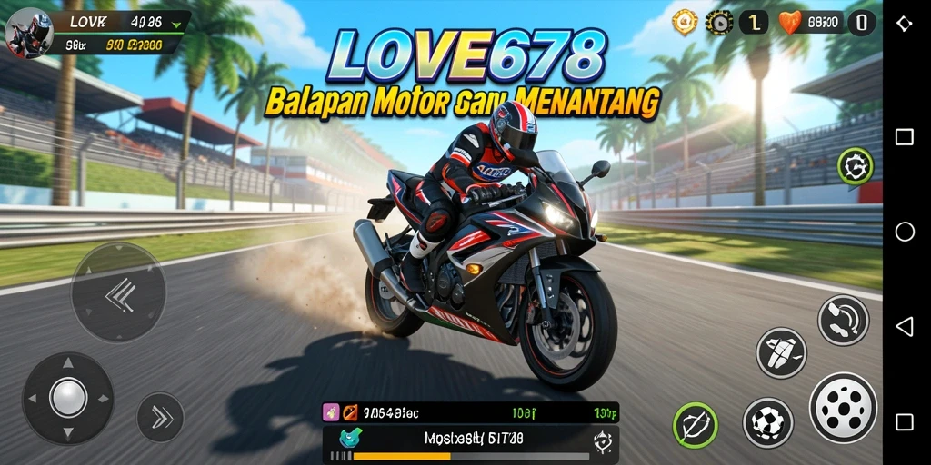 Gameplay LOVE678 yang memukau saat balapan motor.