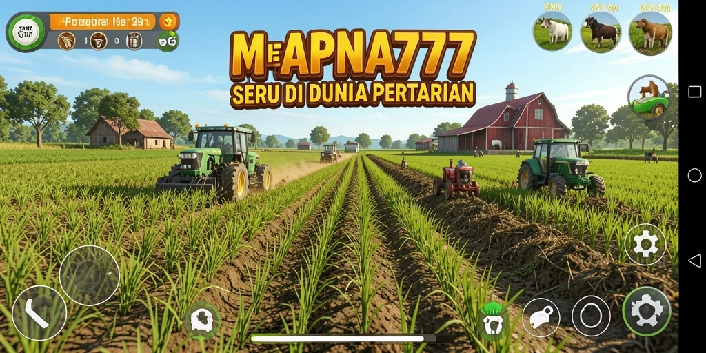 Tampilan gameplay menarik di MAPNA777 yang memperlihatkan aktivitas pertanian.