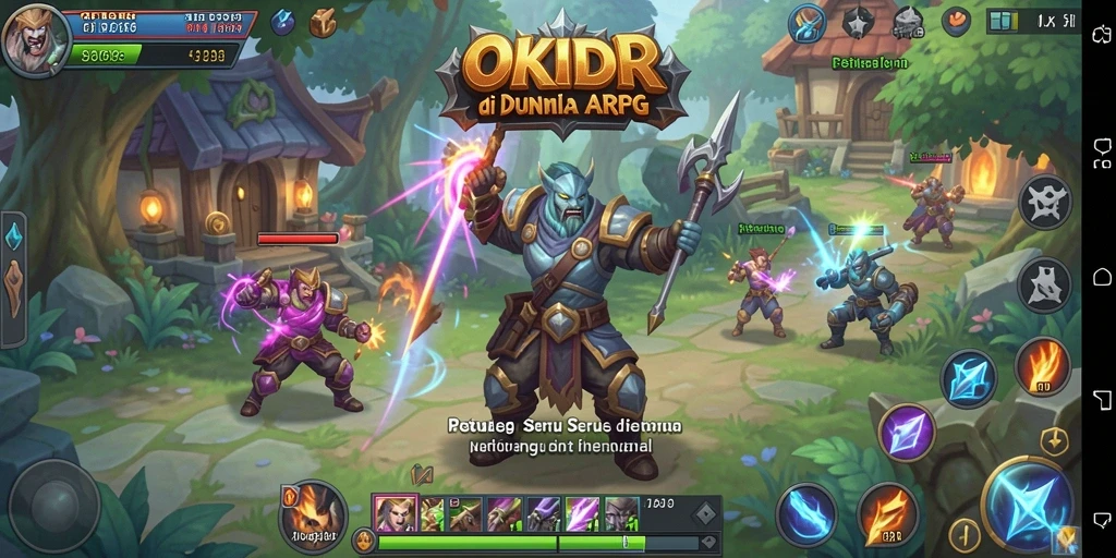Tampilan gameplay mendebarkan dalam petualangan ARPG.