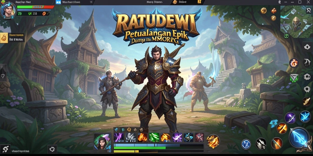 Tangkapan layar gameplay MMORPG yang menampilkan pertarungan epik.